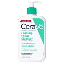 Load image into Gallery viewer, CeraVe Foaming Facial Cleanser | 16 Fl Oz | Daily Face Wash for Oily Skin | Fragrance Free

