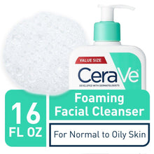 Load image into Gallery viewer, CeraVe Foaming Facial Cleanser | 16 Fl Oz | Daily Face Wash for Oily Skin | Fragrance Free
